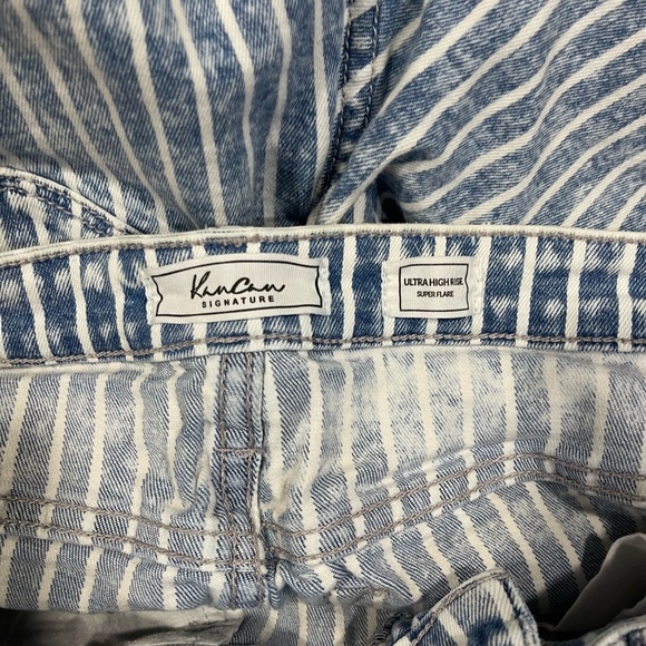 SIZE 7/27 KANCAN ESTILO WOMEN’S ULTRA HIGH RISE SUPER FLARE LEG BLUE DENIM JEANS - Picture 3 of 8